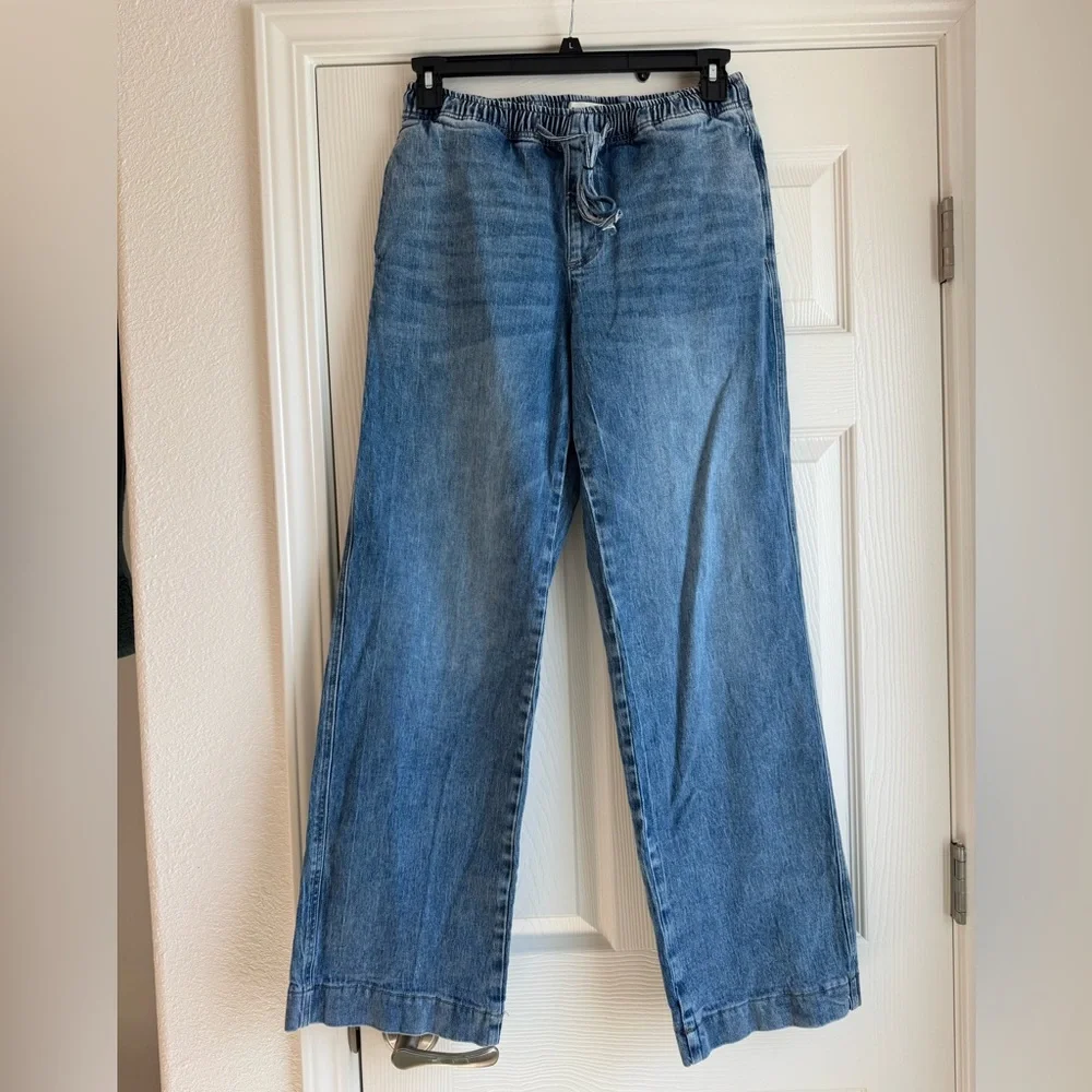 Relaxed Wide-Leg Blue Denim Jeans - Picture 1 of 3